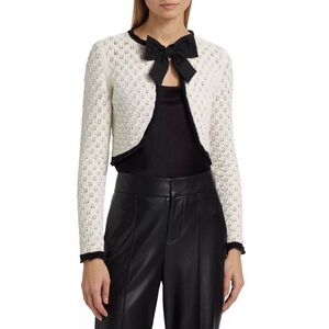 Alice + Olivia Dannie Bow Shrug Cardigan Sweater S